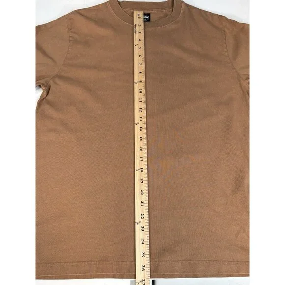 Stussy Pigment Dyed Long Sleeve Tee Men’s Medium Cotton Brown Crewneck 1140319 - Picture 11 of 15